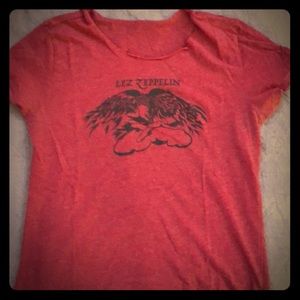 Red distressed Lez Zeppelin t-shirt